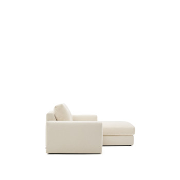 Alea 3-Sitzer-Modulsofa mit abnehmbarem Chenillebezug, Chaiselongue rechts, ecru, 220 cm