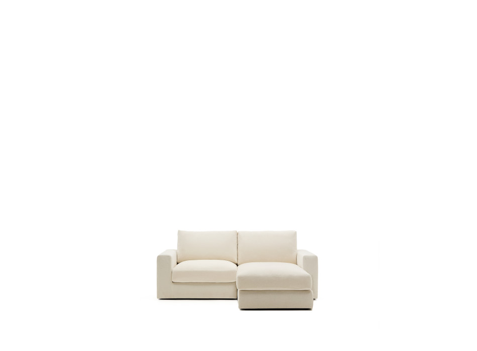Alea 3-Sitzer-Modulsofa mit abnehmbarem Chenillebezug, Chaiselongue rechts, ecru, 220 cm