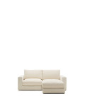 Alea 3-Sitzer-Modulsofa mit abnehmbarem Chenillebezug, Chaiselongue rechts, ecru, 220 cm