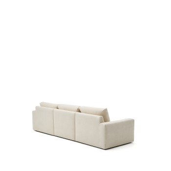 Alea 4-Sitzer-Modulsofa mit abnehmbarem Chenillebezug, Chaiselongue rechts, ecru, 310 cm