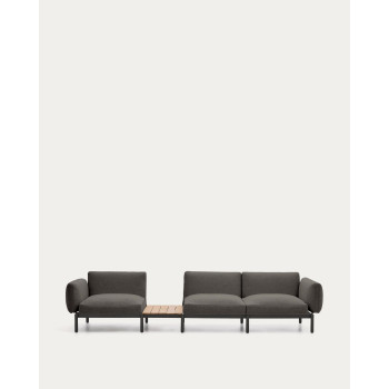 Sorells 3-Sitzer modulares Outdoor-Sofa mit Polsterung