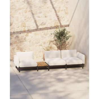 Sorells 3-Sitzer modulares Outdoor-Sofa mit Polsterung