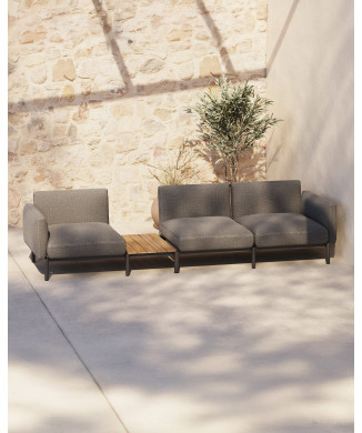 Sorells 3-Sitzer modulares Outdoor-Sofa mit Polsterung