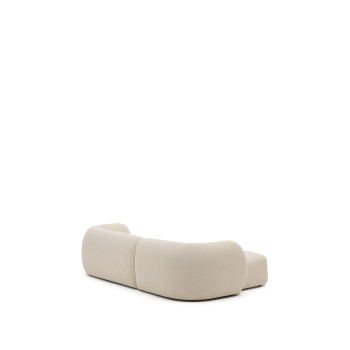Martina 3-Sitzer-Modulsofa aus Chenille mit linksseitiger Chaiselongue, ecru, 287 cm