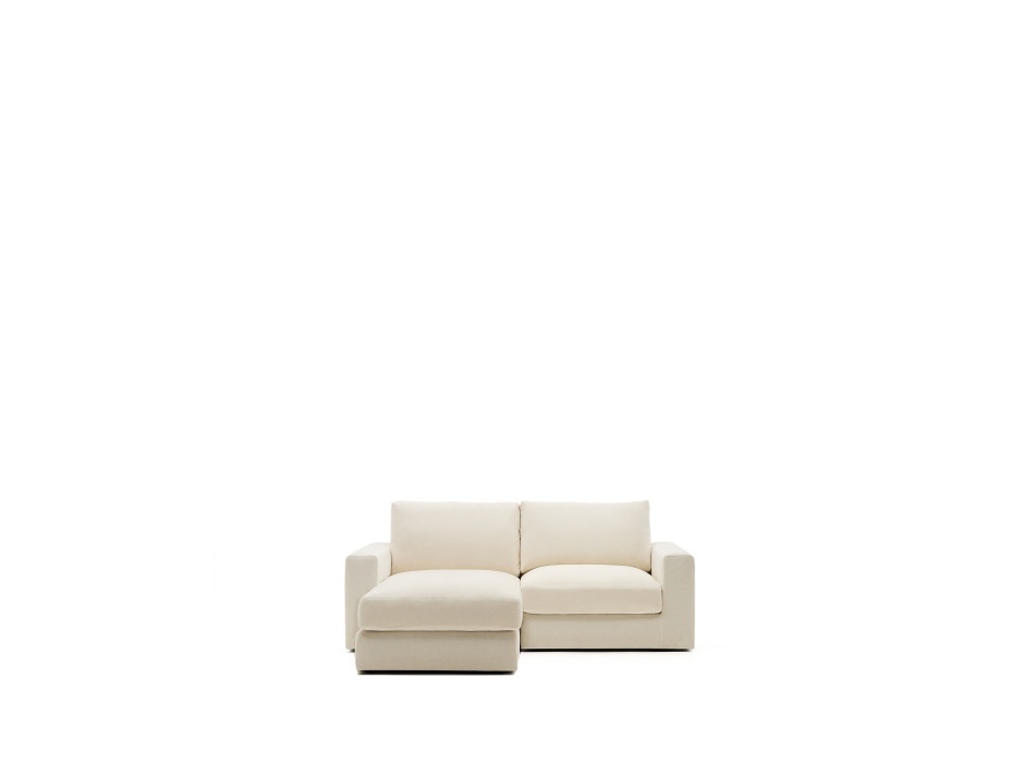 Alea 3-Sitzer-Modulsofa mit abnehmbarem Bezug aus Chenille, linke Chaiselongue, ecru, 220 cm