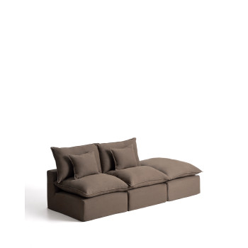 Anarela 2-Sitzer-Modulsofa mit abnehmbarem Bezug und Leinen-Endteil