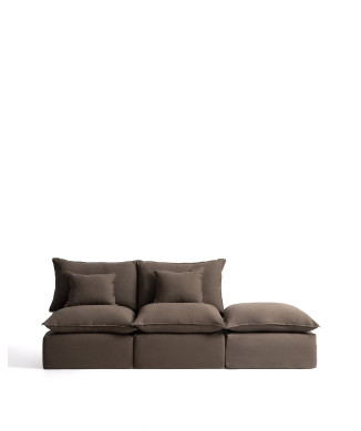 Anarela 2-Sitzer-Modulsofa mit abnehmbarem Bezug und Leinen-Endteil
