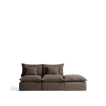 Anarela 2-Sitzer-Modulsofa mit abnehmbarem Bezug und Leinen-Endteil