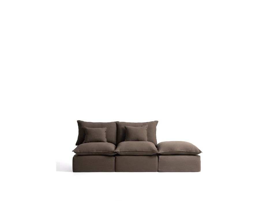 Anarela 2-Sitzer-Modulsofa mit abnehmbarem Bezug und Leinen-Endteil