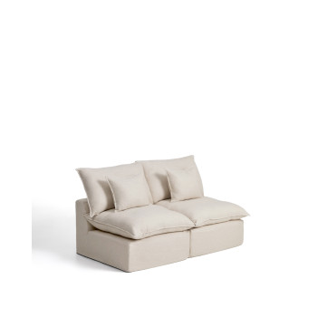 Anarela 2-Sitzer-Modulsofa mit abnehmbarem Bezug aus Leinen und Viskose