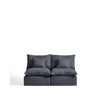Anarela 2-Sitzer-Modulsofa mit abnehmbarem Bezug aus Leinen und Viskose