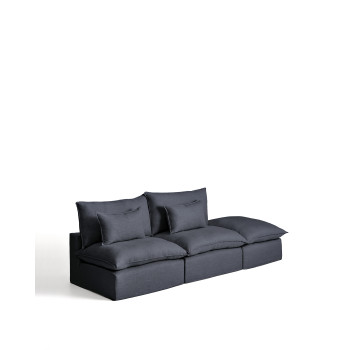 Anarela 3-Sitzer-Modulsofa mit abnehmbarem Bezug und Endstück aus Leinen und Viskose