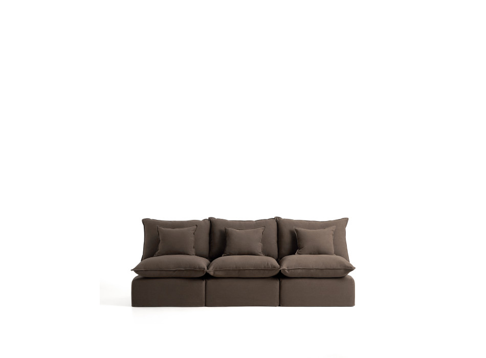 Anarela 3-Sitzer-Modulsofa mit abnehmbarem Leinenbezug