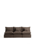 Anarela 3-Sitzer-Modulsofa mit abnehmbarem Leinenbezug