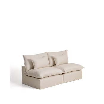Anarela 3-Sitzer-Modulsofa mit abnehmbarem Bezug aus Leinen und Viskose