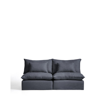 Anarela 3-Sitzer-Modulsofa mit abnehmbarem Bezug aus Leinen und Viskose