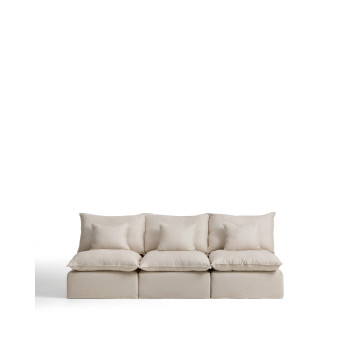 Anarela 3-Sitzer-Modulsofa mit abnehmbarem Bezug aus Leinen und Viskose