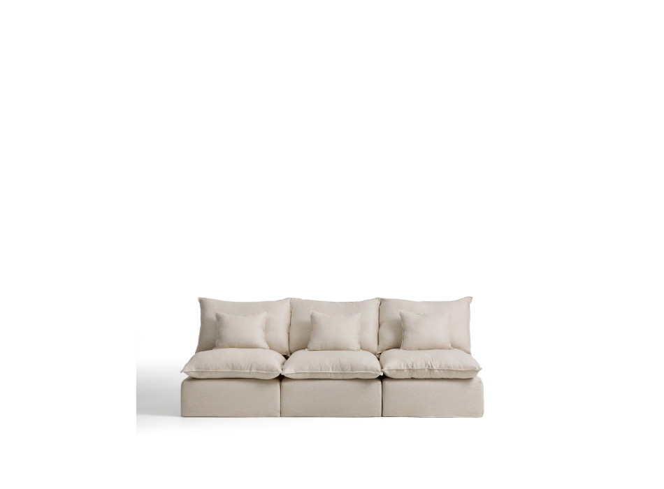Anarela 3-Sitzer-Modulsofa mit abnehmbarem Bezug aus Leinen und Viskose