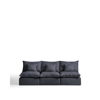 Anarela 3-Sitzer-Modulsofa mit abnehmbarem Bezug aus Leinen und Viskose