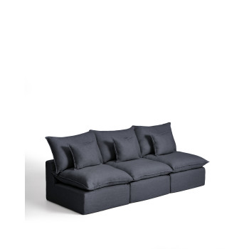 Anarela 3-Sitzer-Modulsofa mit abnehmbarem Bezug aus Leinen und Viskose
