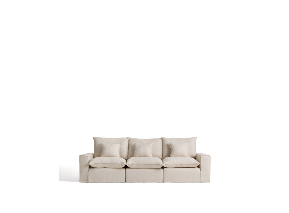 Anarela 3-Sitzer-Modulsofa mit abnehmbarem Bezug aus Leinen und Viskose