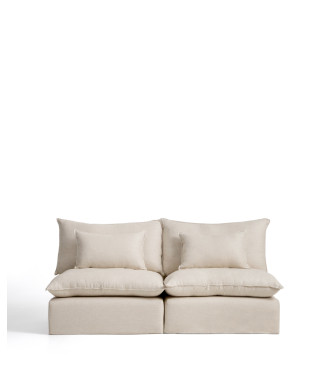 Anarela 3-Sitzer-Modulsofa mit abnehmbarem Bezug aus Leinen und Viskose