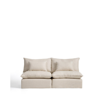 Anarela 3-Sitzer-Modulsofa mit abnehmbarem Bezug aus Leinen und Viskose