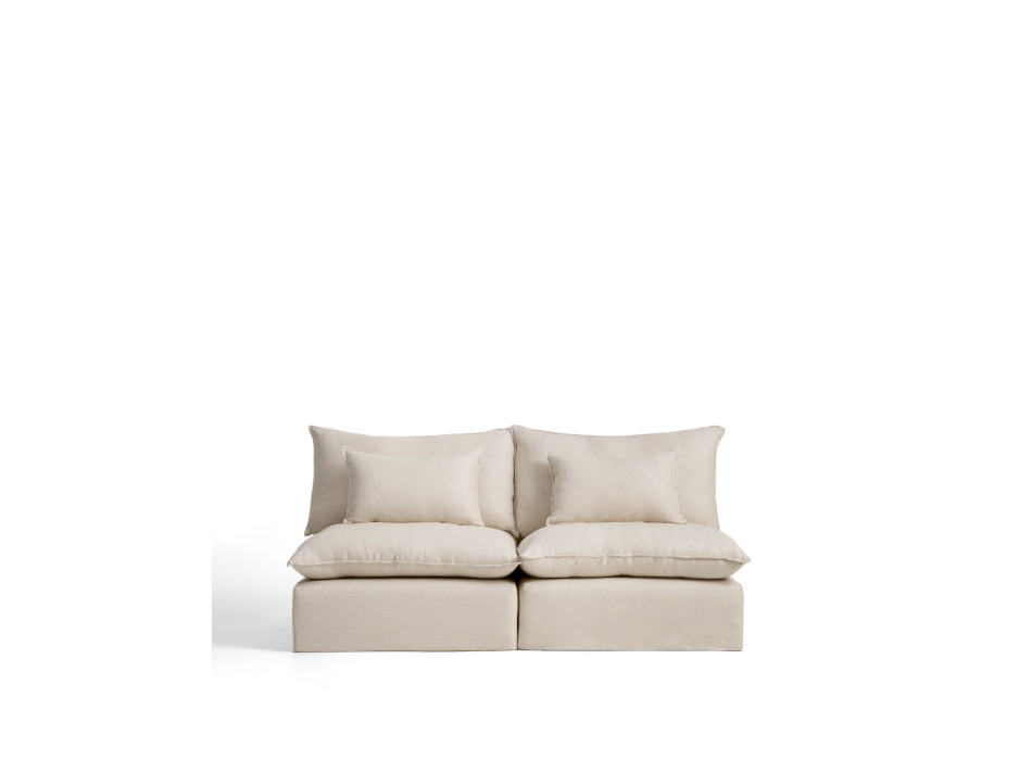 Anarela 3-Sitzer-Modulsofa mit abnehmbarem Bezug aus Leinen und Viskose