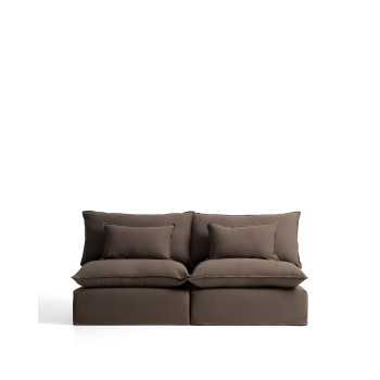 Anarela 3-Sitzer-Modulsofa mit abnehmbarem Leinenbezug