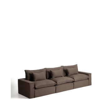 Anarela 5-Sitzer-Modulsofa mit abnehmbarem Leinenbezug