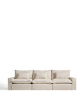 Anarela 5-Sitzer Modulsofa mit abnehmbarem Bezug aus Leinen und Viskose