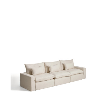 Anarela 5-Sitzer Modulsofa mit abnehmbarem Bezug aus Leinen und Viskose
