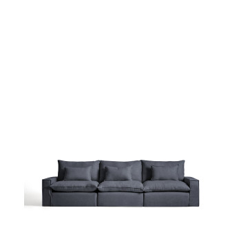 Anarela 5-Sitzer Modulsofa mit abnehmbarem Bezug aus Leinen und Viskose