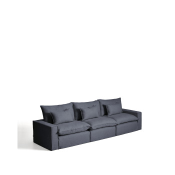 Anarela 5-Sitzer Modulsofa mit abnehmbarem Bezug aus Leinen und Viskose