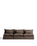 Anarela 5-Sitzer-Modulsofa mit abnehmbarem Bezug aus taubengrauem Leinen, 330 cm, FSC Mix-zertifiziert