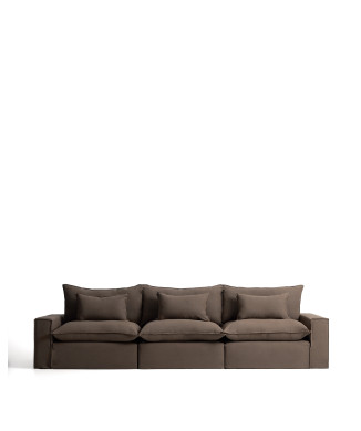 Anarela 5-Sitzer-Modulsofa mit abnehmbarem Leinenbezug