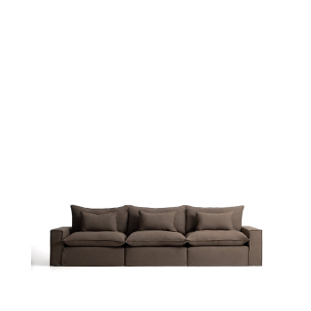 Anarela 5-Sitzer-Modulsofa mit abnehmbarem Leinenbezug