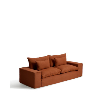 Anarela 3-Sitzer-Sofa mit abnehmbarem Leinenbezug