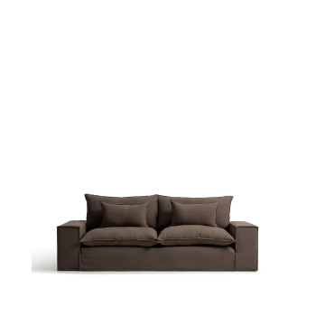 Anarela 3-Sitzer-Sofa mit abnehmbarem Leinenbezug