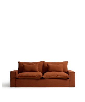 Anarela 3-Sitzer-Sofa mit abnehmbarem Leinenbezug