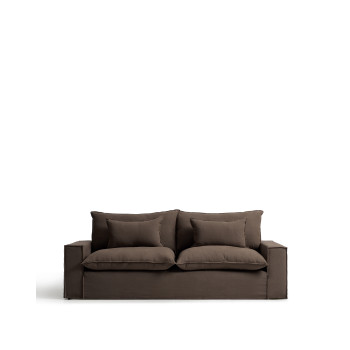 Anarela 3-Sitzer-Sofa mit abnehmbarem Leinenbezug