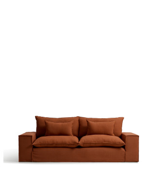 Anarela 3-Sitzer-Sofa mit abnehmbarem Leinenbezug