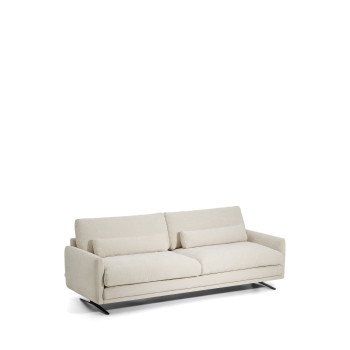 Veliro 3-Sitzer-Sofa aus beigem Chenille mit schwarzen Stahlbeinen 240 cm FSC Mix Credit