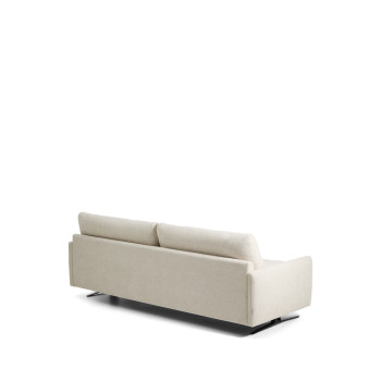 Veliro 3-Sitzer-Sofa aus beigem Chenille mit schwarzen Stahlbeinen 240 cm FSC Mix Credit