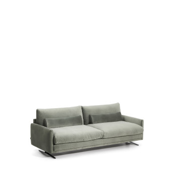 Veliro 3-Sitzer-Sofa aus grünem Samt mit schwarzen Stahlbeinen 240 cm FSC Mix Credit
