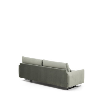 Veliro 3-Sitzer-Sofa aus grünem Samt mit schwarzen Stahlbeinen 240 cm FSC Mix Credit