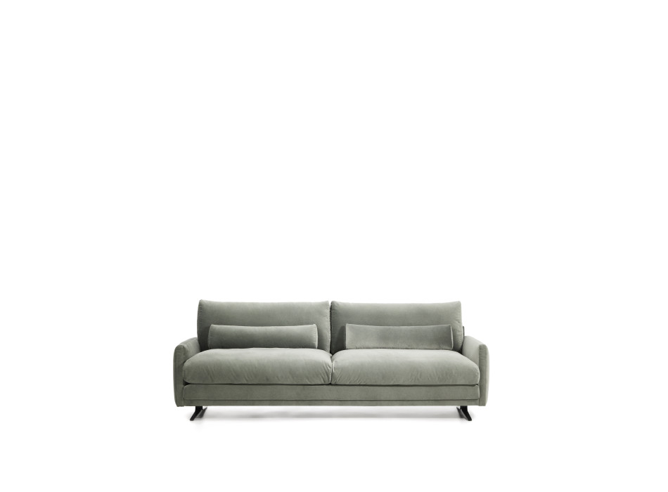 Veliro 3-Sitzer-Sofa aus grünem Samt mit schwarzen Stahlbeinen 240 cm FSC Mix Credit