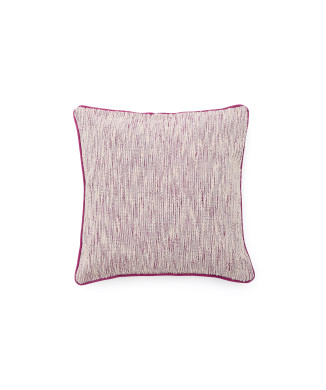 Brisella Jacquard-Kissenbezug mit kontrastierendem rosa Rand 45 x 45 cm