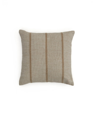 Disis Kissenbezug aus Leinen und Baumwolle mit beige gewebten Streifen 45 x 45 cm