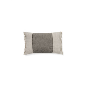 Lorin Kissenbezug aus grünem Leinen mit Fransen, 30 x 50 cm